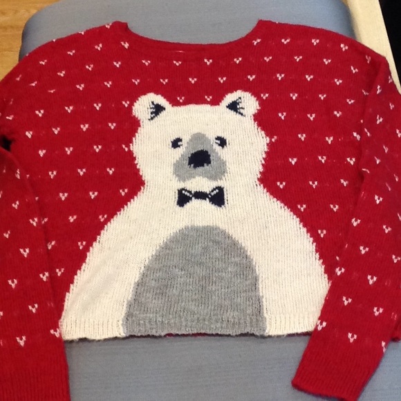 Hollister Sweaters - POLAR BEAR RED SWEATER